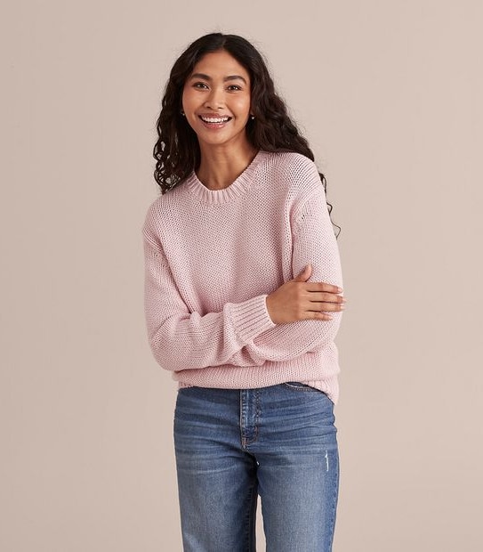 Cotton Crop Crew Neck Jumper
