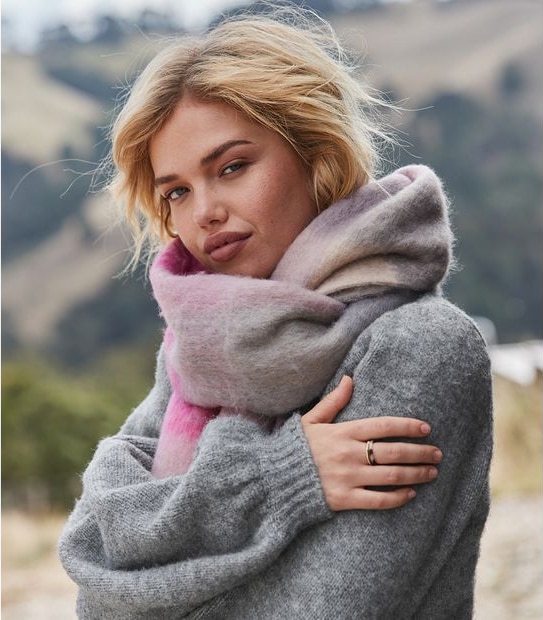 Brushed Check Scarf