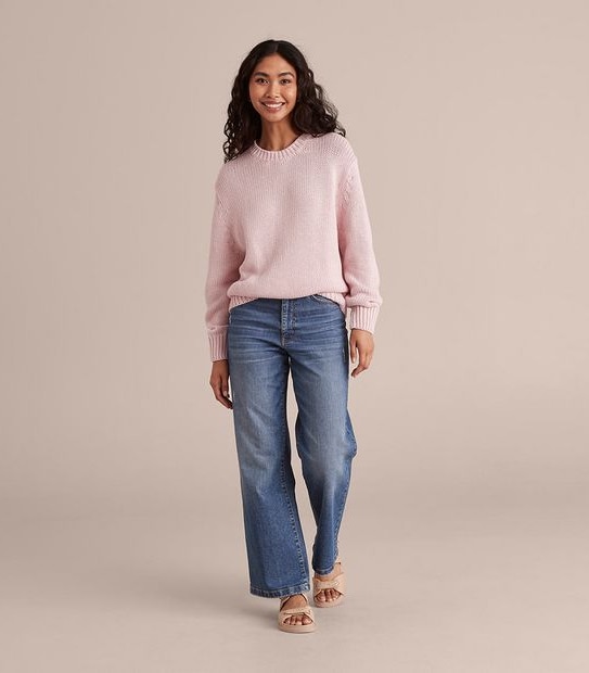 Cotton Crop Crew Neck Jumper