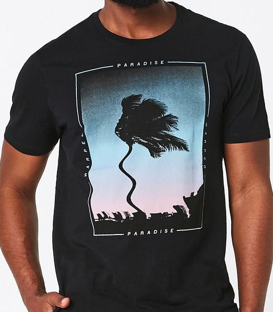 Men's Warped Paradise Print T-Shirt