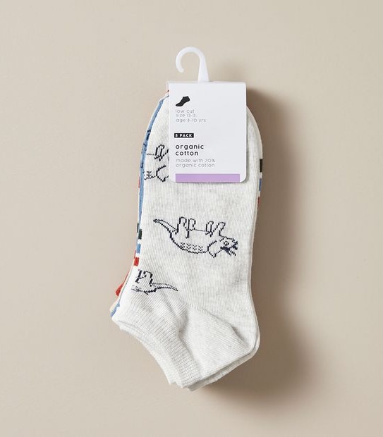 5 Pack Organic Cotton Low Cut Socks