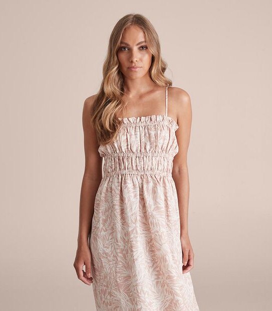 Preview Shirred Midi Sundress