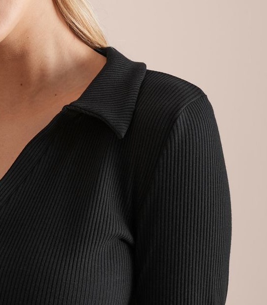 Lily Loves Open Collar Rib Mini Dress