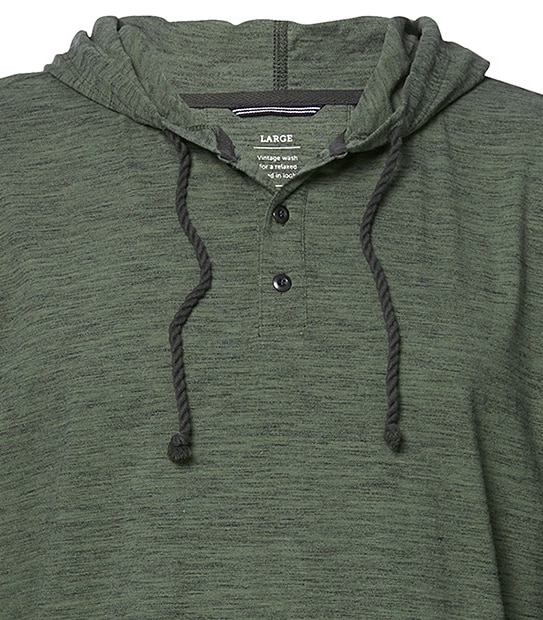 Long Sleeve Hooded Henley T-Shirt 3 of 3