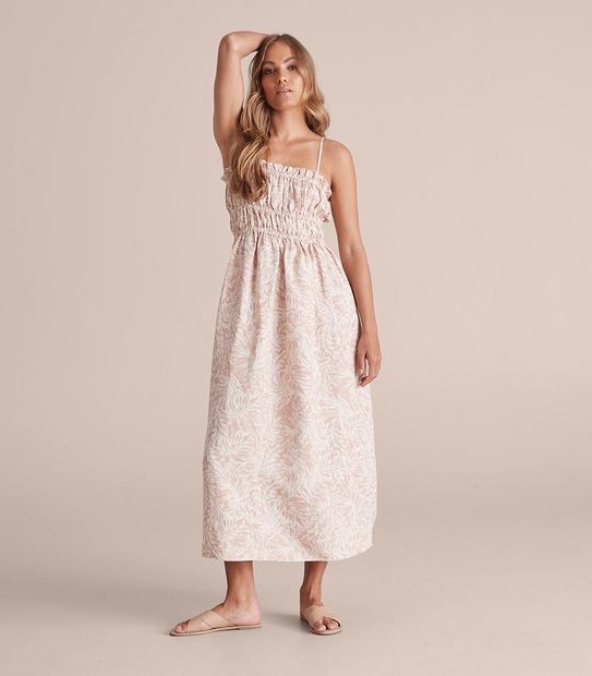 Preview Shirred Midi Sundress