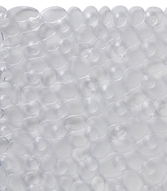 PVC Pebble Square Bath Mat - Clear