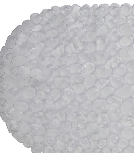 PVC Pebble Oval Bath Mat - Clear