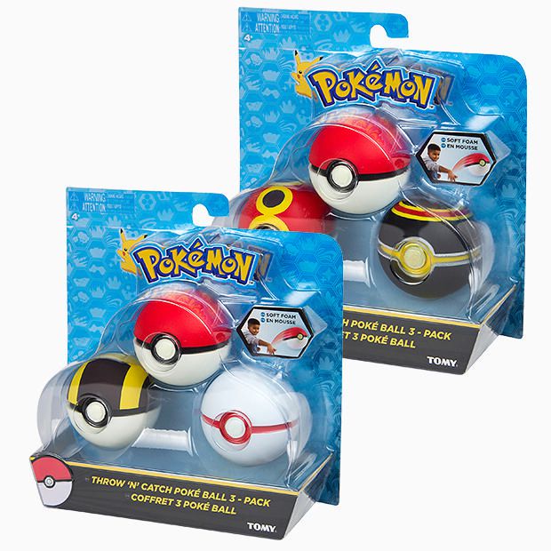 Pokemon Throw 'N' Catch Poké Ball 3 Pack Assorted Target Australia