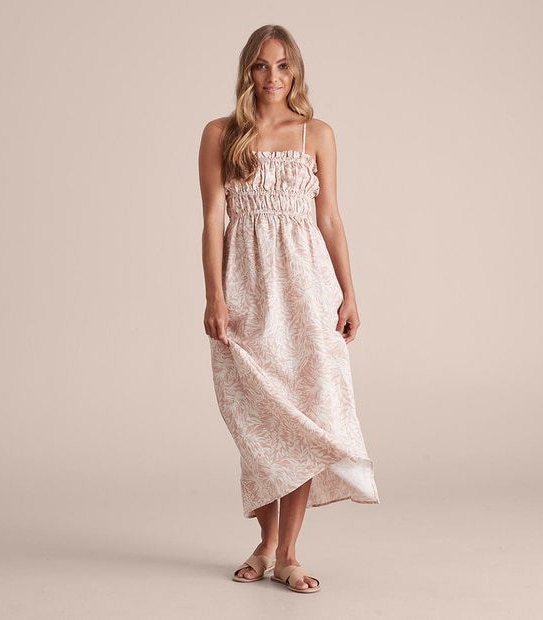 Preview Shirred Midi Sundress