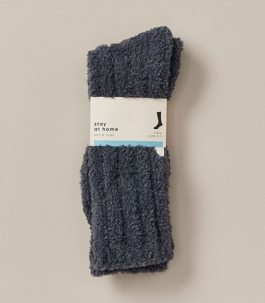 Stay at Home Fishermans Rib Crew Socks