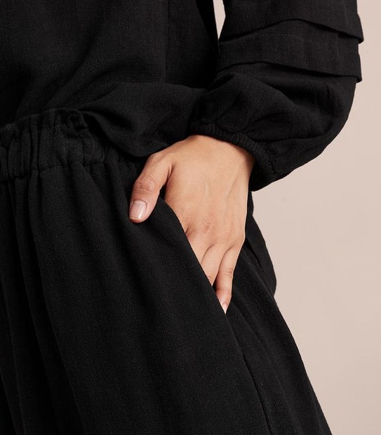 Linen Blend Tiered Maxi Skirt