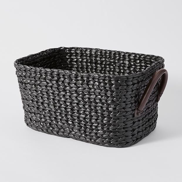 Black Hyacinth Weave Basket With Handles Target Australia