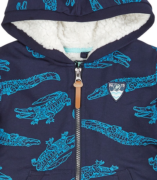 Piping Hot Boys' Sherpa Lined Zip Through Hoodie