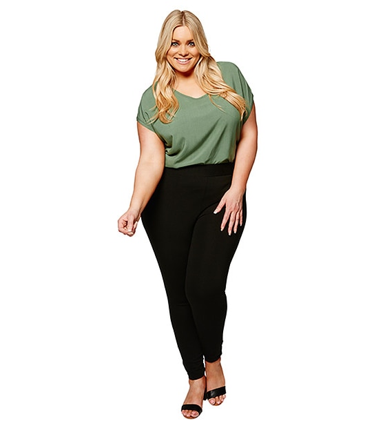 Belle Curve Ponte Treggings - Black