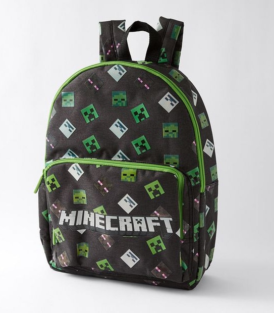 Kids Minecraft Printed Backpack - Grey