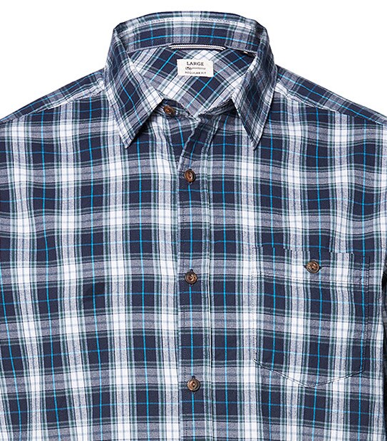 Long Sleeve Check Shirt - Blue