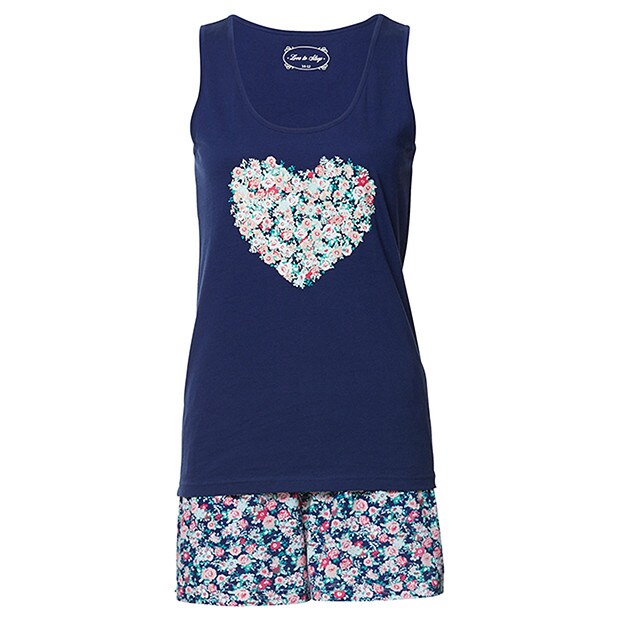 Floral Hearts Short Pyjama Set Floral Hearts Short Pyjama Set