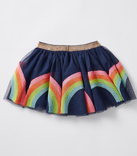 Rainbow Sequin Mesh Skirt