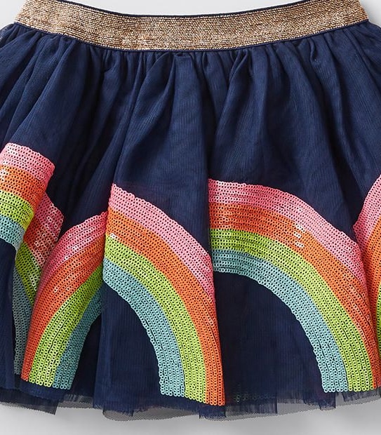 Rainbow Sequin Mesh Skirt