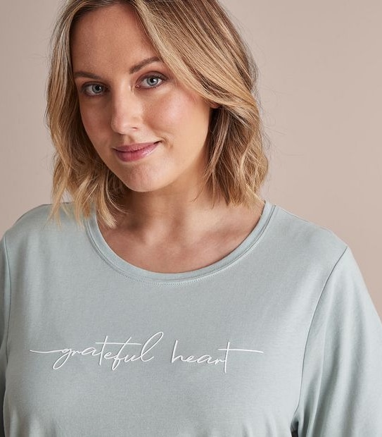 Curve Crew Neck Print T-Shirt