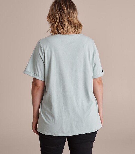 Curve Crew Neck Print T-Shirt