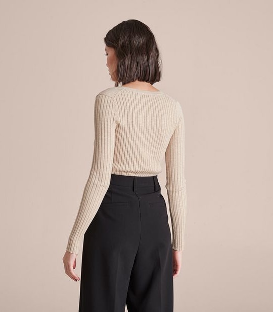 Preview V-Neck Rib Knit Top