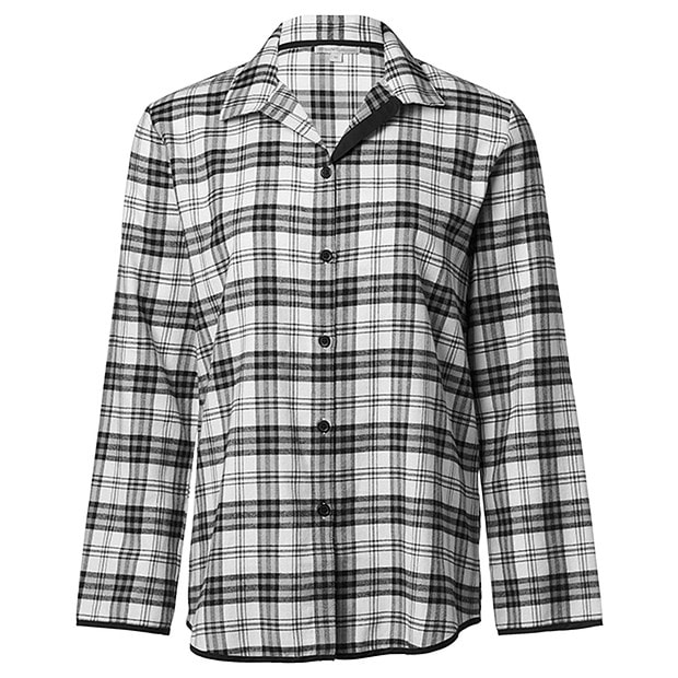 Flannelette Sleep Top - Black Check Flannelette Sleep Top - Black Check