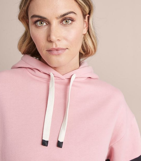 Active Oversized Fleece Spliced Hoodie