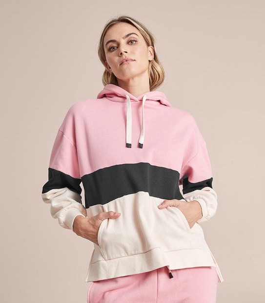 Active Oversized Fleece Spliced Hoodie