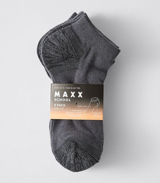5 Pack Maxx Low Cut School Socks