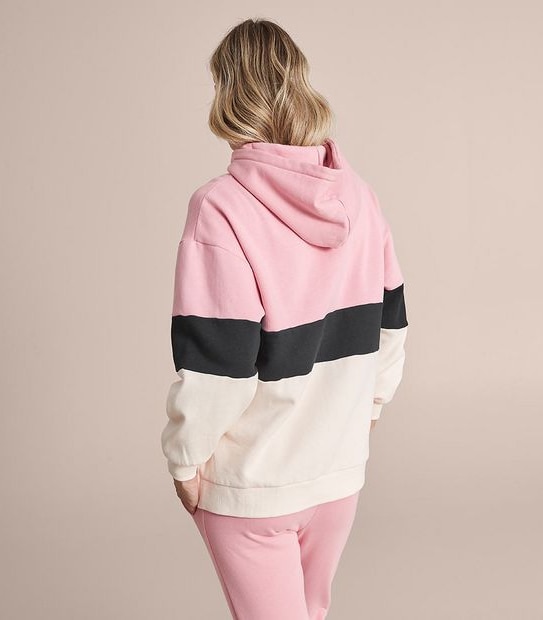 Active Oversized Fleece Spliced Hoodie