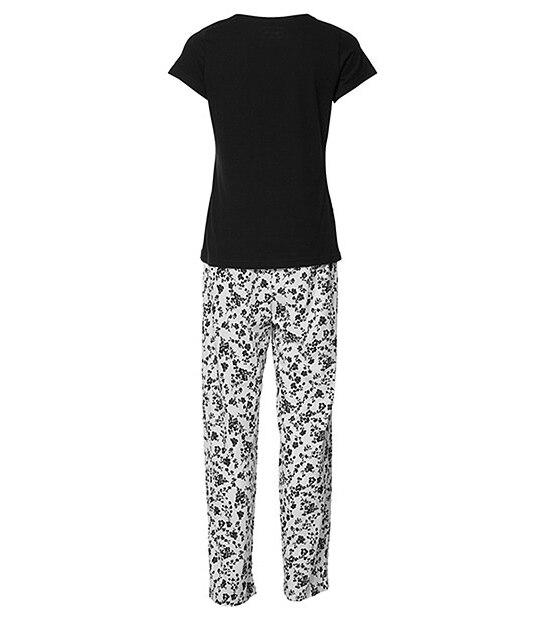 Floral Pyjama Set - Black