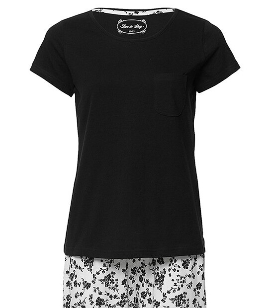 Floral Pyjama Set - Black