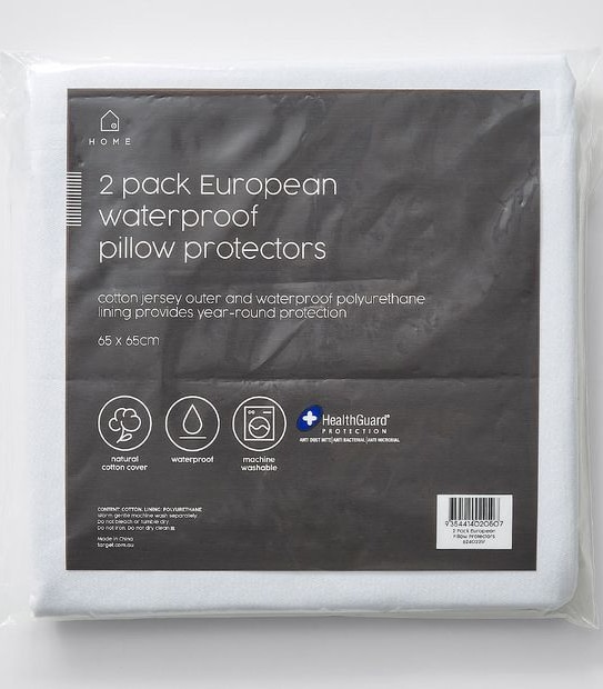 2 Pack Waterproof European Pillow Protectors