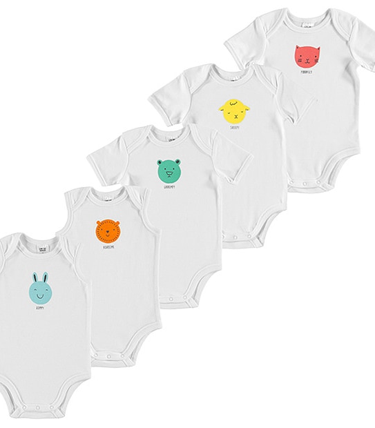 Unisex 5 Pack Bodysuits
