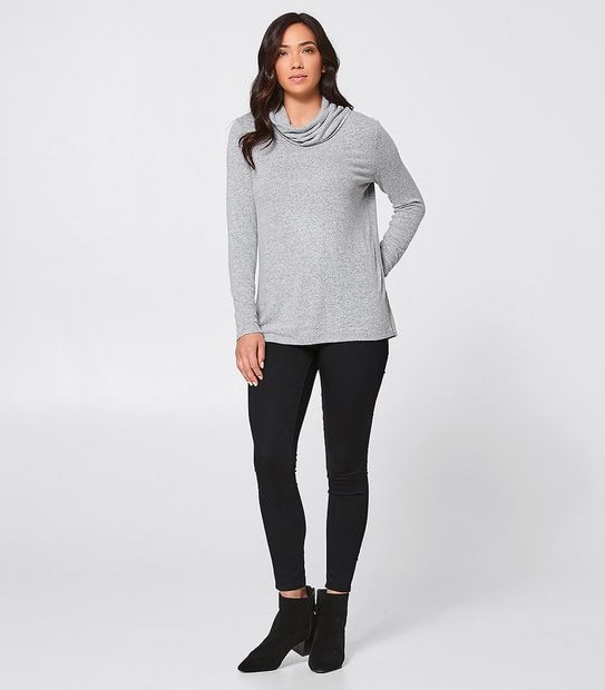 Roll Neck Jumper - Grey Marle
