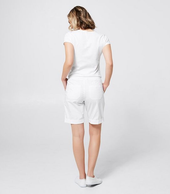 Ribbed Waist Shorts - White
