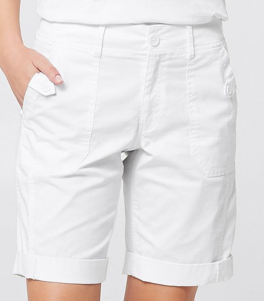 Ribbed Waist Shorts - White