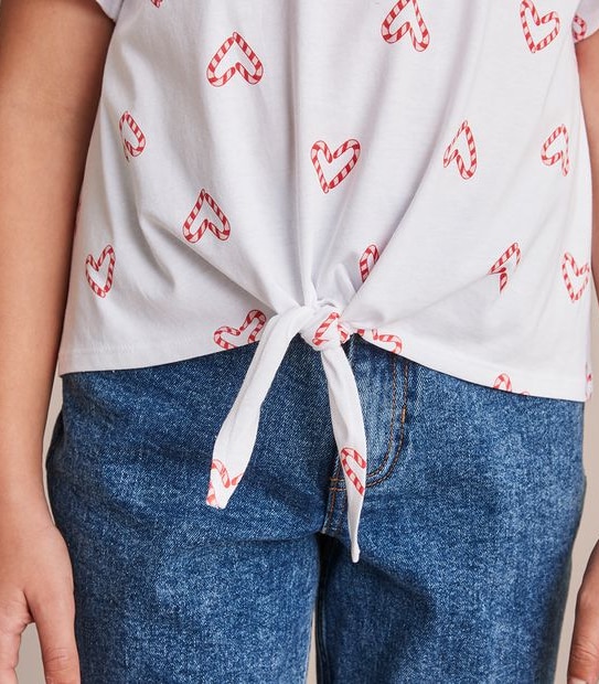 Candy Cane Tie Front T-shirt