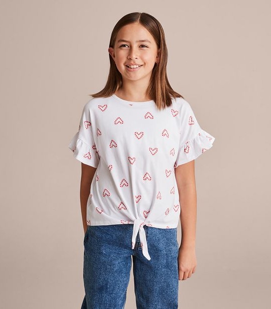 Candy Cane Tie Front T-shirt