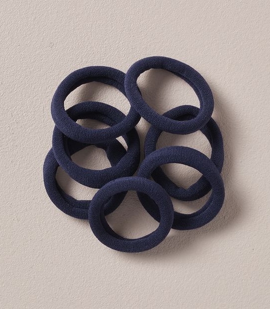 24 Pack Tub Soft Hair Elastics - Navy Blue