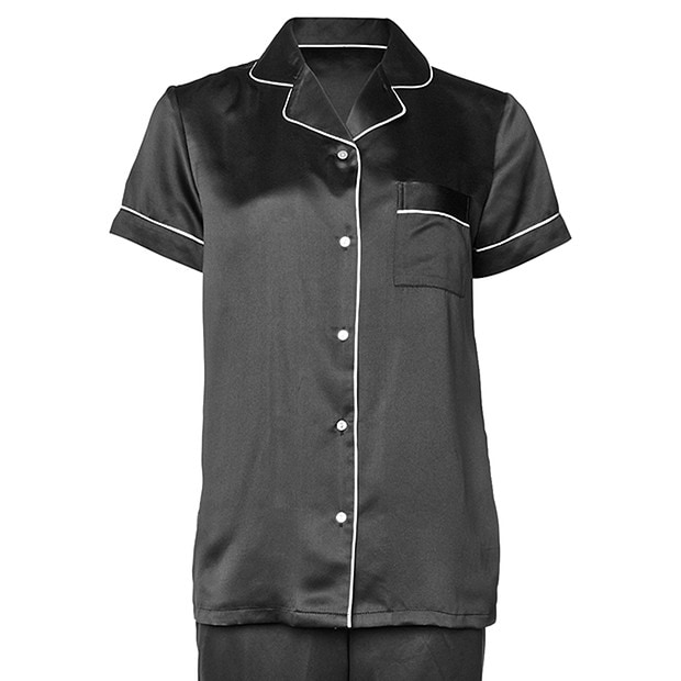 Satin Pyjama Set Black Target Australia
