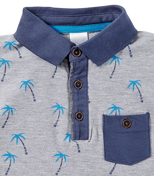 Boys' Short Sleeve Palm Print Polo Top 3 of 3