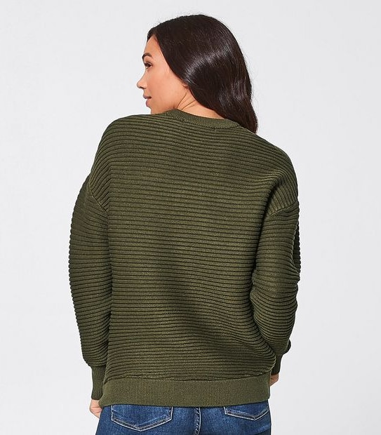 Relaxed Crew Jumper - Olive Green