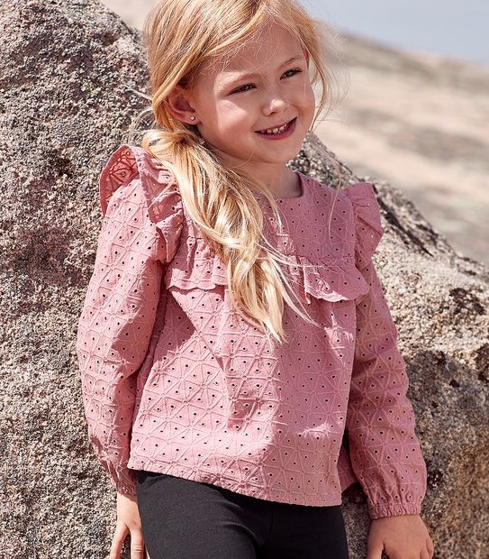 Broderie Blouse - Pink