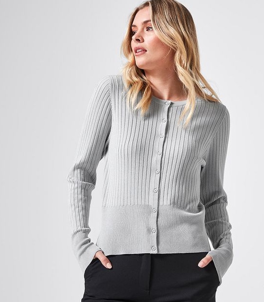 Rib Crew Cardigan