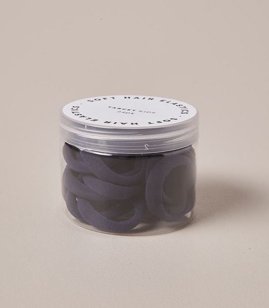 24 Pack Tub Soft Hair Elastics - Navy Blue