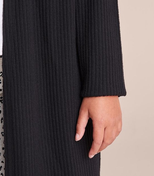Longline Rib Knit Cardigan