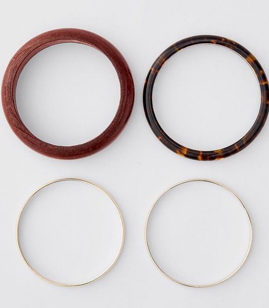 Tortoise Shell Bangle Set - Gold