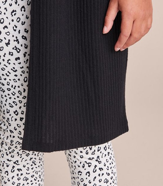 Longline Rib Knit Cardigan